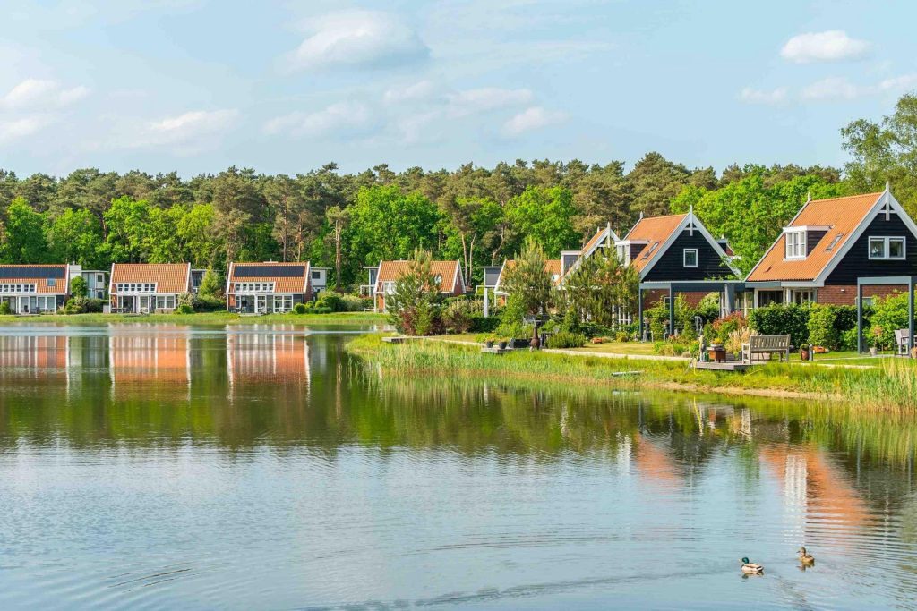 family holiday park in the Netherlands with lake view and lakeside cabins